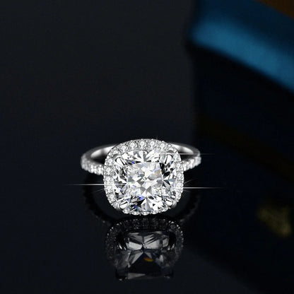 5CT Fancy-Cut Moissanite Ring Women PT950 Platinum - Sparkling 7CT fancy-cut, warm platinum, elegant for women