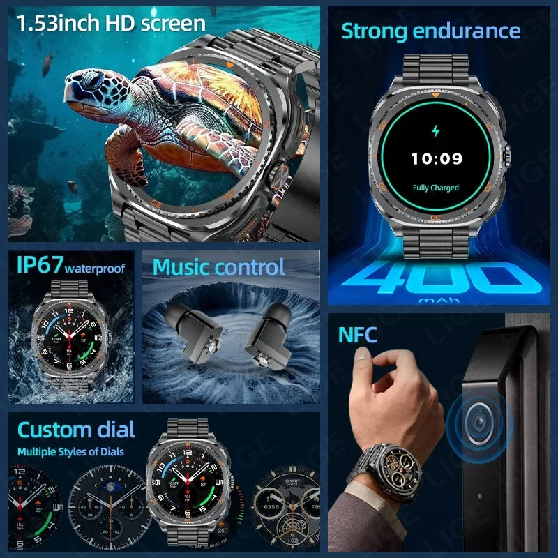 New 2026 TWS 2-in-1 Wireless Headset Smart Watch 7 Ultra AMOLED HD Screen Smartwatch with Earbuds Bluetooth Call Sports Watches