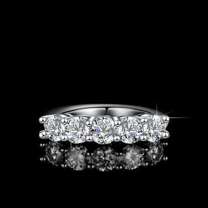 Moissanite Ring 100% Pass Diamond Tester Pen Matching Wedding Diamond Band for Women 925 Sterling Silver Female Single Tail Ring
