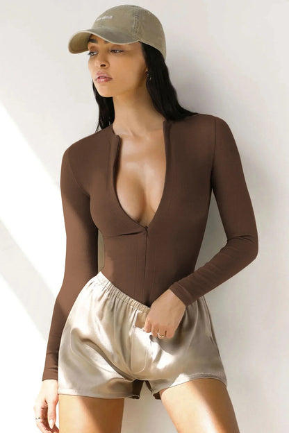 2025 Fall Winter New Women's Jumpsuits Tight-Fitting Knit Jumpsuit with Zipper Top Y2k Woman Clothing