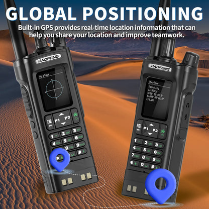 BAOFENG UV-32 GPS Walkie Talkie 10W Air Band Bluetooth Programming Wireless Copy Frequency Full Band FM Long Range Two Way Radio