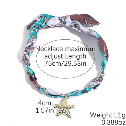 European and American Cross-Border Summer Scarf Necklace with Premium Feel, Multi-Pendant Pearl, Versatile, Light Luxury Silk Sc