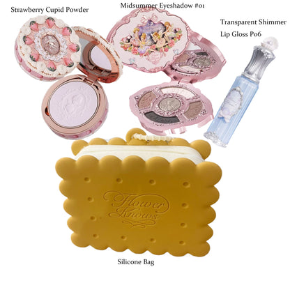 Flower Knows All In One Makeup Set Gift Box Garden Cushion Cream Foundation Matte Blush Long Lasting Velvet Lip Cream With Bag