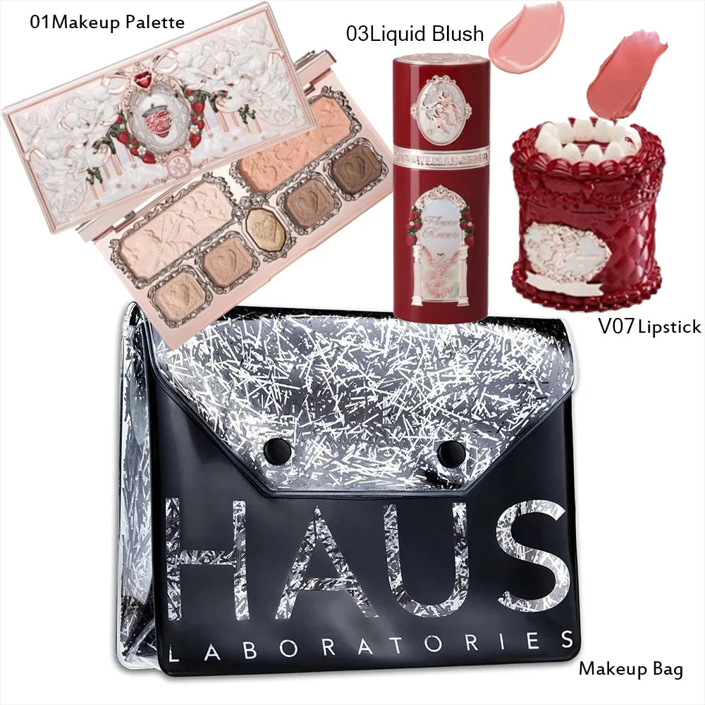 Flower Knows Makeup Set Box Full Swan Bear Garden Collection Embossed Blush Shine Lipstick Kit Foundation  All in Maquiagem Kit