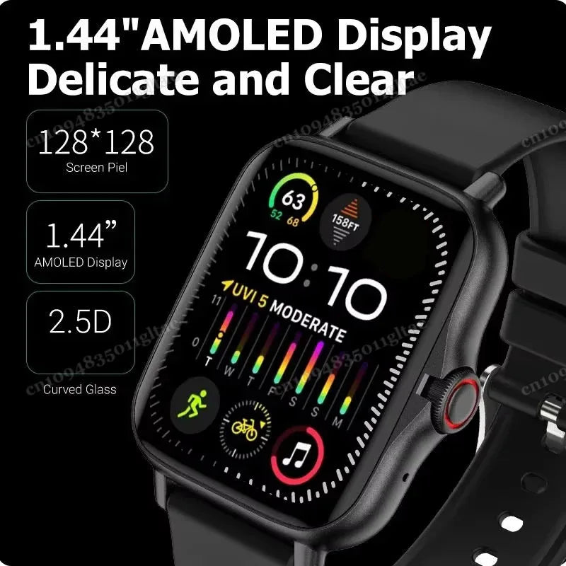 2026 New Smart Watch Android Phone 1.44''Inch Color Screen Bluetooth Call Blood Oxygen/Pressure Monitoring Smart Watch Women Men