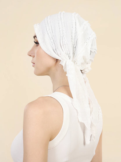 Ramadan Solid Color Turban Hijab Hats Long Tail Head Wraps Soft Elastic Muslim Hats Breathable Chemo Cap For Women Girls