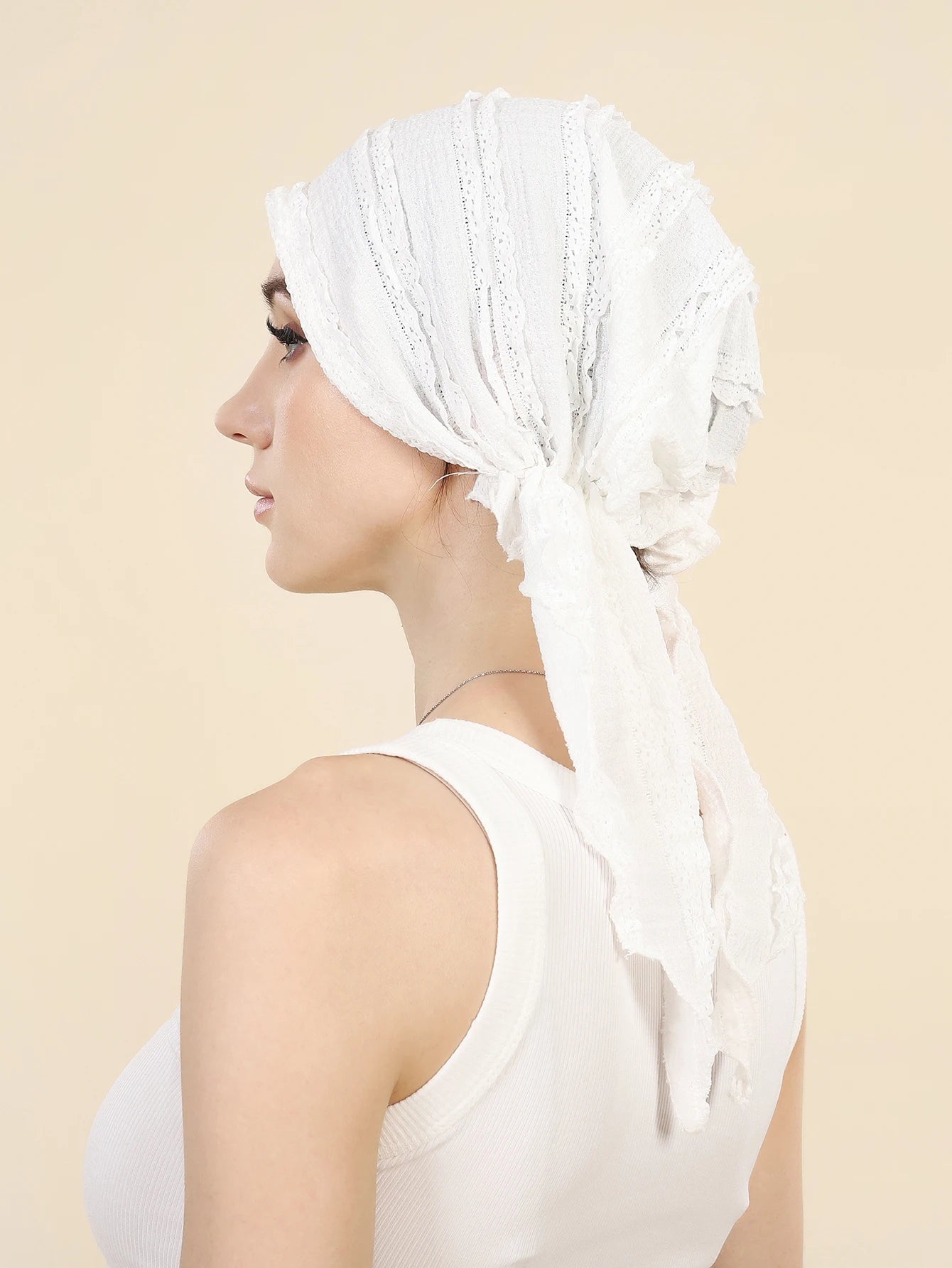 Ramadan Solid Color Turban Hijab Hats Long Tail Head Wraps Soft Elastic Muslim Hats Breathable Chemo Cap For Women Girls