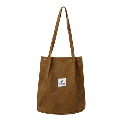 Corduroy Bag Handbags for Women Shoulder Bags Female Soft Environmental Storage Reusable Girls Small and Large Shopper Totes Bag
