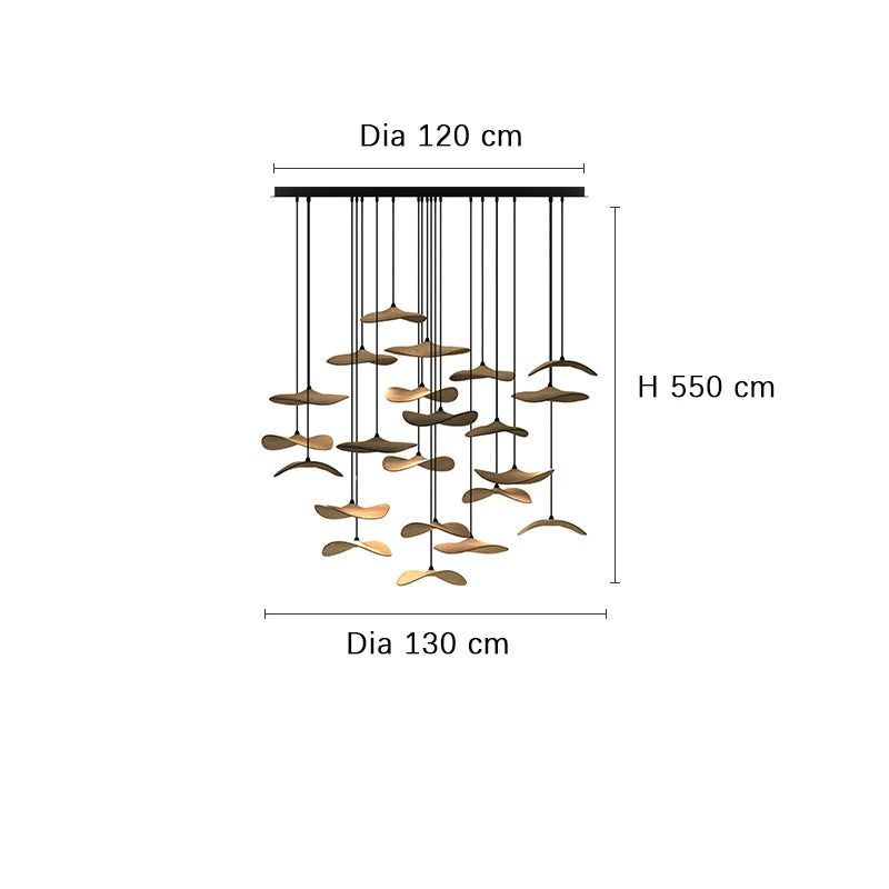 Designer Log Craft LED Ceiling Chandelier Living Room Tearoom Kitchen Table Lamps Bedroom Home Decoration Lighting Stair Lights