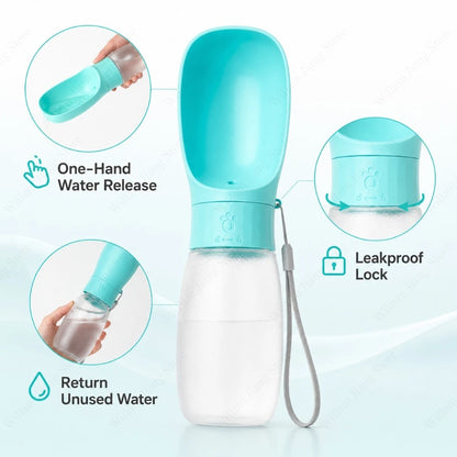 1PC 300ml 500ml Travel Pet Water Bottle Integrated Drinking Bowl Portable Dispenser for Dogs Cats Outdoor Travel and Activities