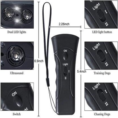Pet Dog Repeller Anti Barking Stop Electric Shocker  LED Ultrasonic Dogs Adapter Training Behavior Aids Without Battery with