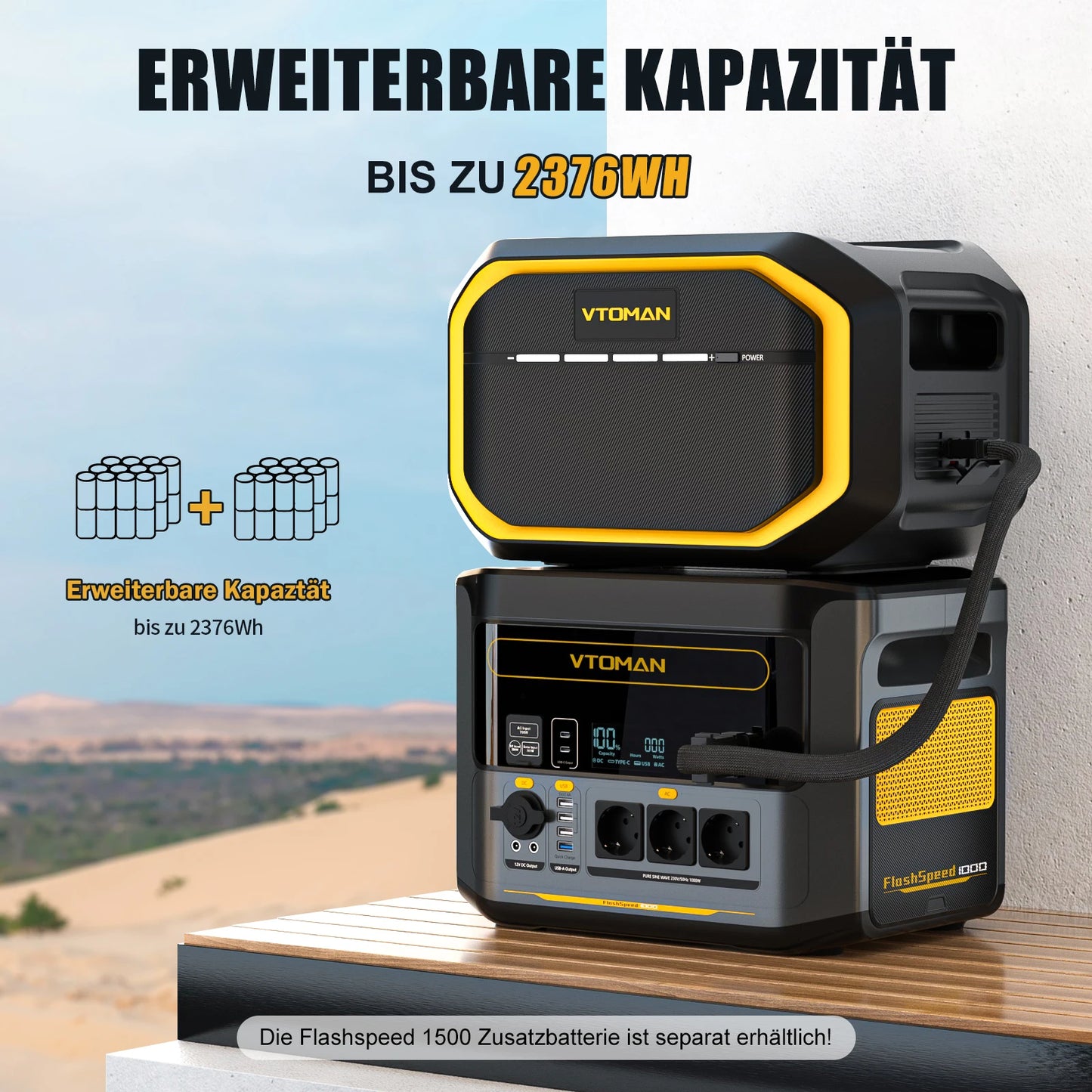VTOMAN FlashSpeed 1000 Portable Power Station 2000W 828Wh LiFeP04 Battery For Outdoor Camping Tent Travel
