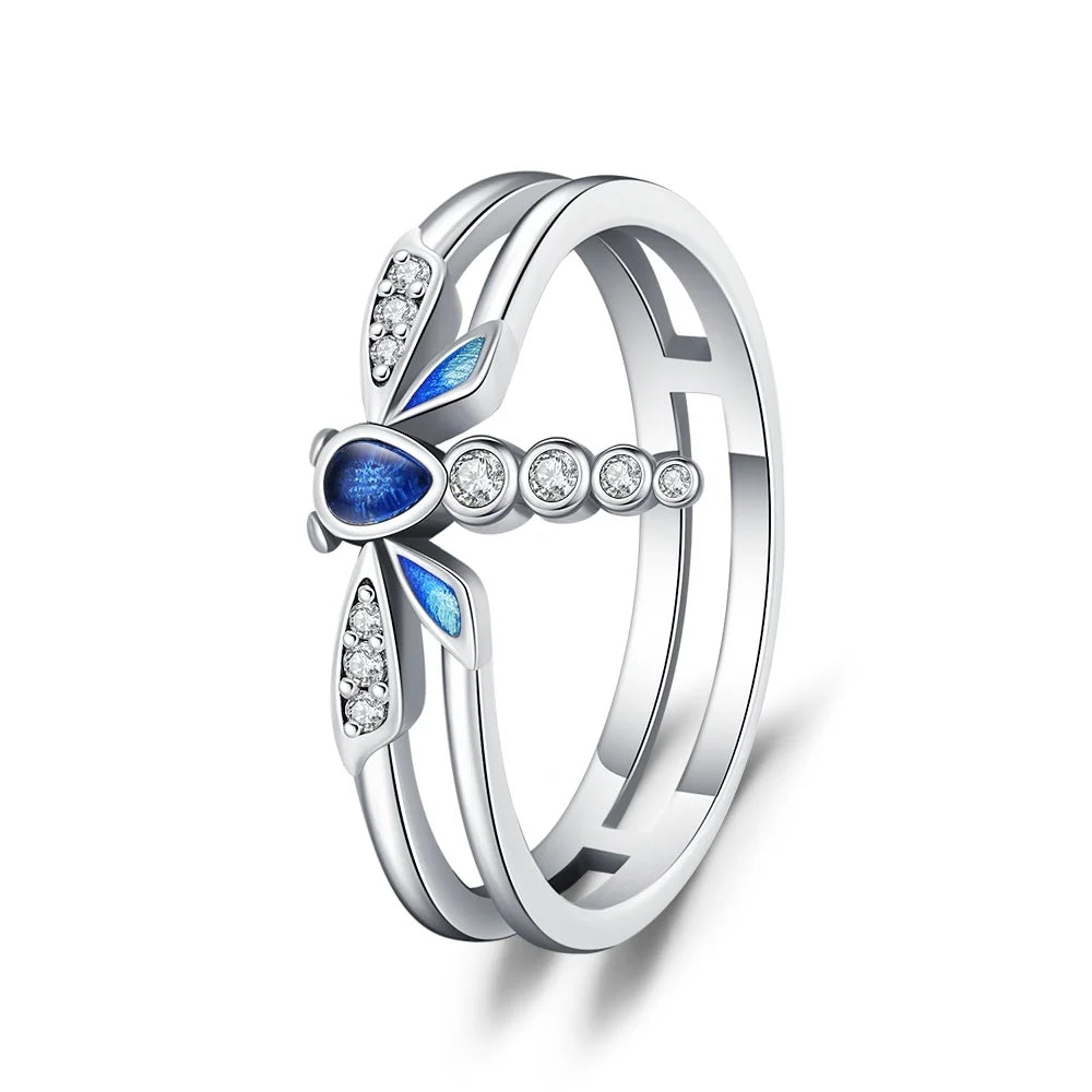New Original Cartoon Animal Ring S925 Sterling Silver Rings Fashion Elegant Jewelry Romantic Gift For Woman Fine Butterfly Ring
