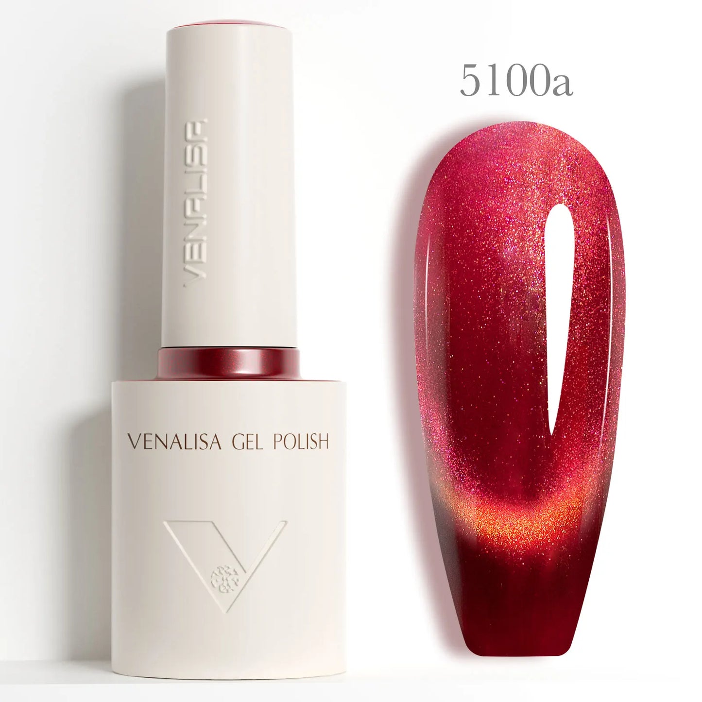 Venalisa 10ml HEMA TPO Free Red Cat Eye Gel Polish Soak Off UV LED Magnetic Nail Polish Diamond Top Long Wear Gel Varnish