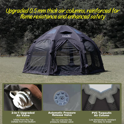 Coody Dome Air Tent Black Classic Geodesic Inflatable Shelter Outdoor Camping Family Dome Canopy Tent