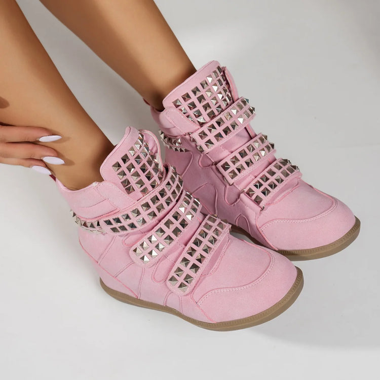 2026 New Studded Buckled Women Ankle Boots Trend Cool Punk High Heels Booties Soft Fashion Causal Dress Party Shoes for Women