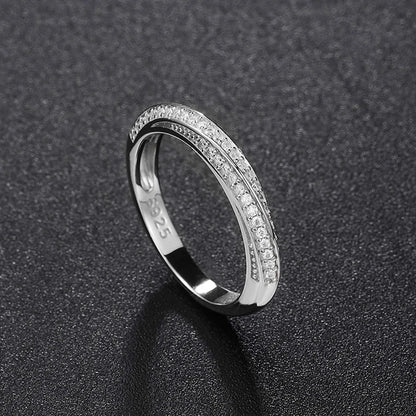 Moissanite Ring 100% Pass Diamond Tester Pen Matching Wedding Diamond Band for Women 925 Sterling Silver Female Single Tail Ring