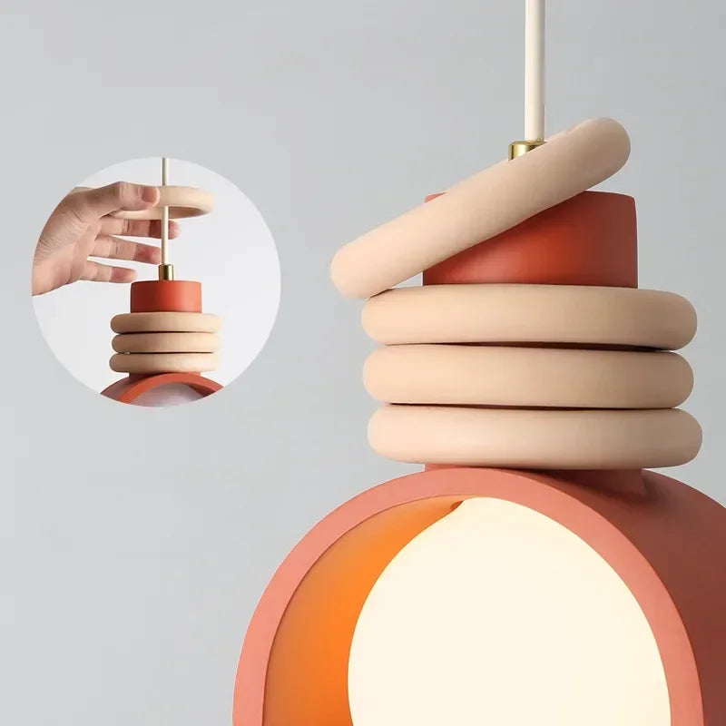 Japanese Wabi-sabi Bedroom Bedside Lighting Retro Macaron Chandelier Lights American Bar Pendant Lights Luminaria LED
