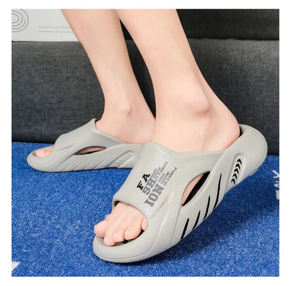 Men's Massage Slides Ultra Soft Cloud Slippers Thick Sole Non-slip Indoor Outdoor Sandals Casual Beach Flip Flops Big Size 48 49