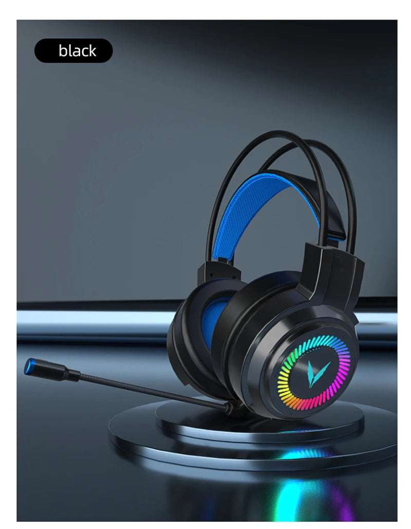 G60 Gaming Headset 7.1 Stereo SVirtual Surround Bass Earphone Headphone with Mic LED Light for Computer PC Gamer Foldable G58
