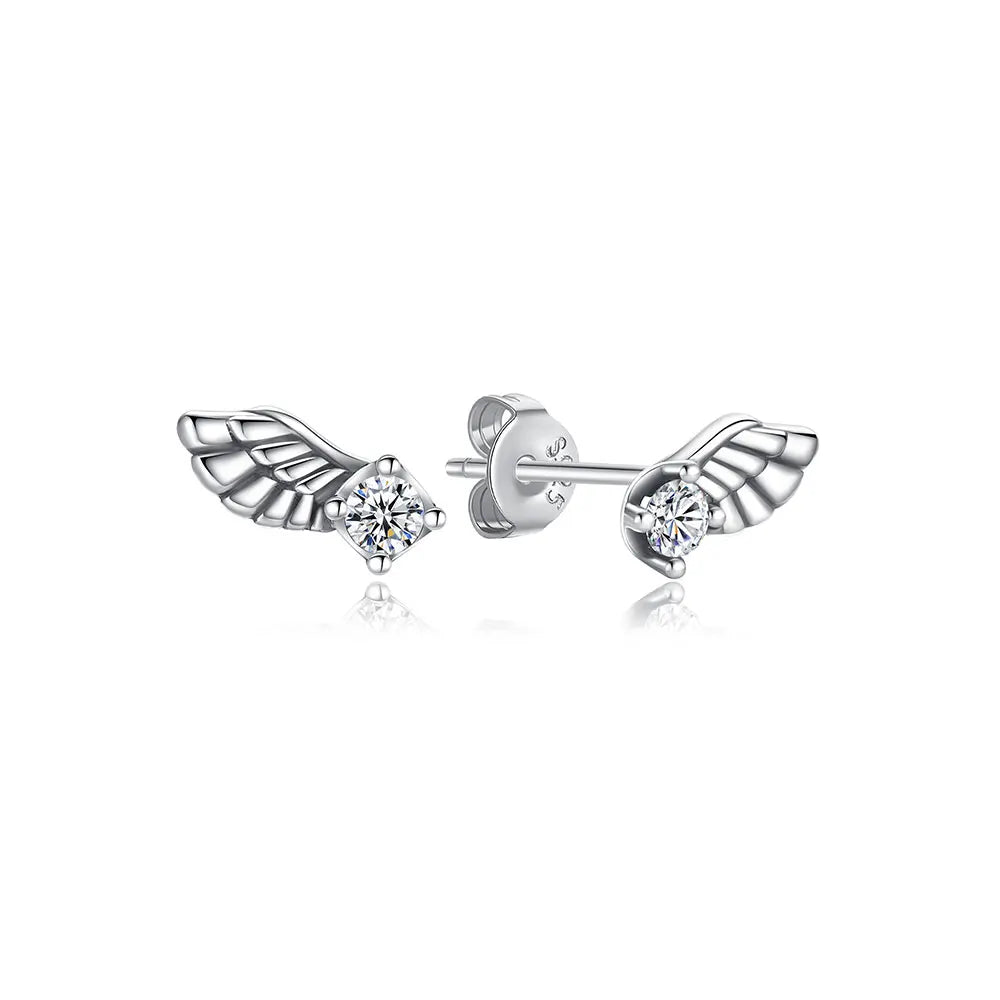 Original 925 Sterling Silver Earrings Infinity Love Heart Piercing Crystals Stud Earings For Women Birthday Gift Luxury Jewelry