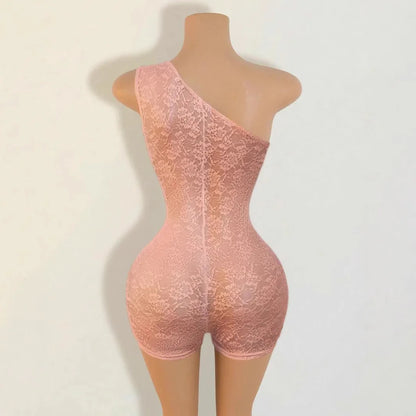 Elegant Lace Jumpsuit Music Festival Shoulder Bared Tight Fit Independent Station Cross Border Fashion Summer 2025 Polyester...