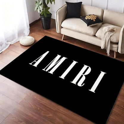 Brand Logo A-Amiri Floor Mat Soft Thickened Non-Slip Washable Door Mat for Living Room Home Decor Flannel Rugs