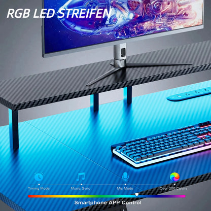 FRODROVIA 47/55/63 inch Electric Height-Adjustable Office Desk, Large Sit-Stand Gaming Desk With Power Outlet, Memory Height PC Desk