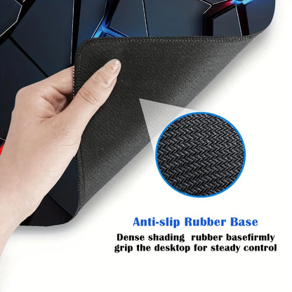 Large Gaming Mouse Pad 90x40 Red Blue Gradient Design Non-Slip Rubber Sewn Edge Gaming Desk Mat Keyboard Gamers and Office Work
