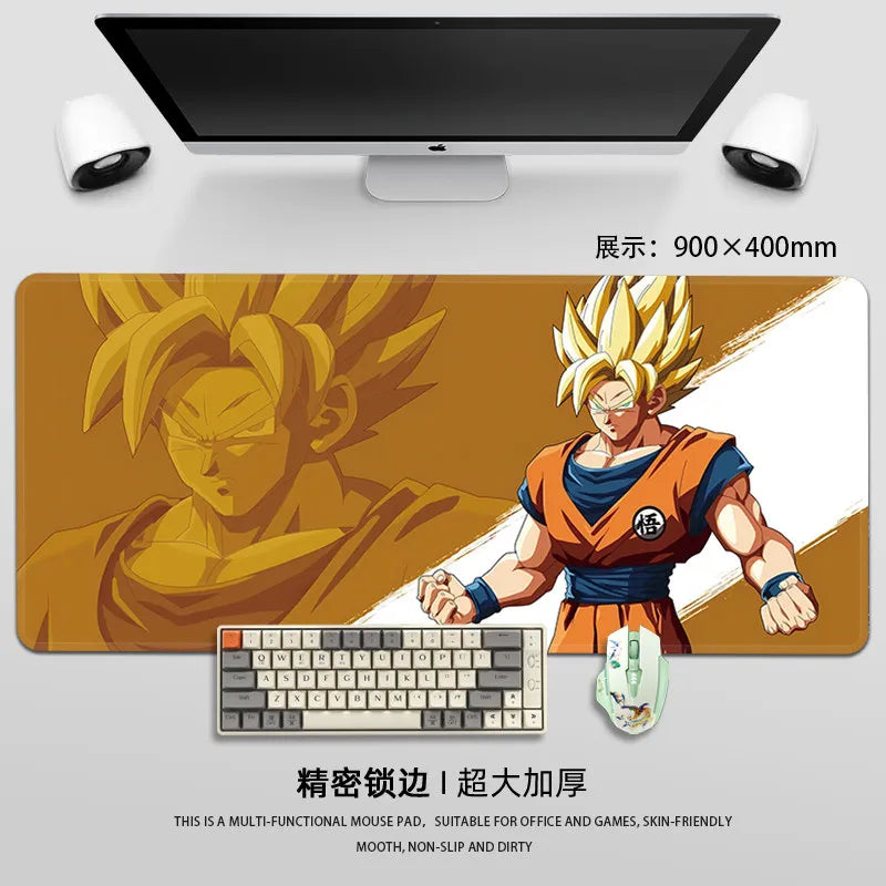 Man Mouse Pad Dragon Ball Mouse Pad Son Goku Printing Pattern Large Gaming Keyboard Desk Mat Super Saiyan Animation Desk Mat