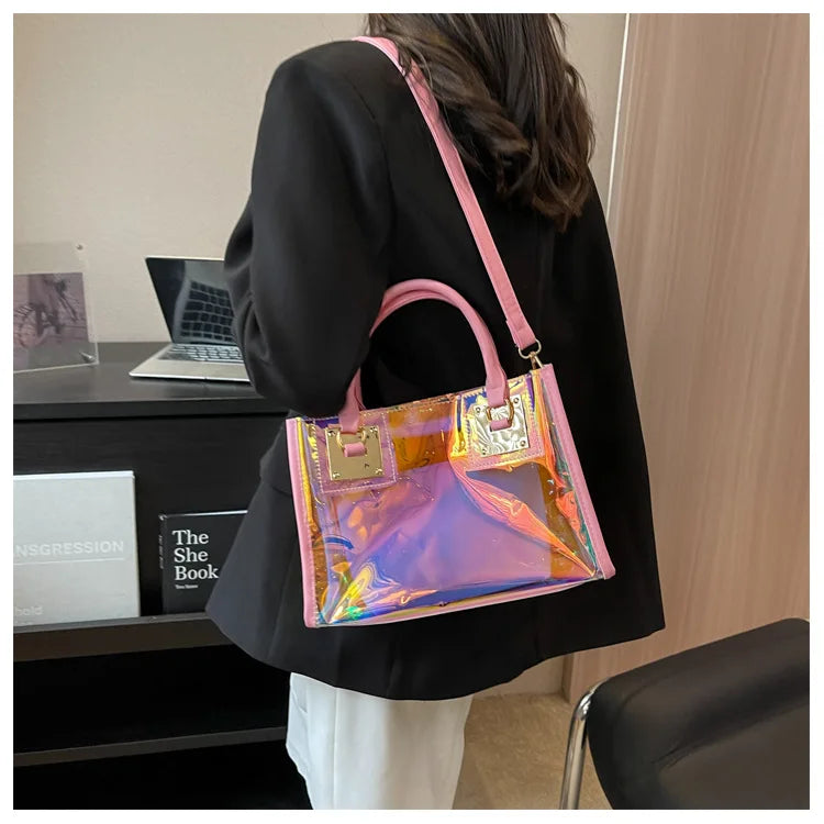 Fashionable Plastic Dazzling Colors Casual Crossbody Bags for Women Ladies Luxury Designer Tote Handbags Travel Shoulder Bag Sac