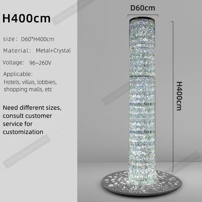 Crystal Spiral Stairs Chandelier Luxury Villa Staircase Chandelier Duplex Loft Hanging Lamp Customized Long Led Pendant Light