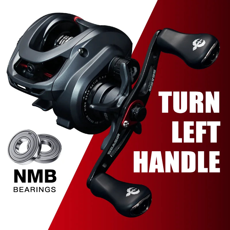 Seasir Commando Power Baitcaster Reel High Speed Gear Ratio 7.1:1  Drag 9kg New Generation Drag Clicker Fresh Saltwater Fishing