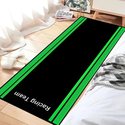 Motorcycle Mat, Anti-Slip Garage Floor Mat for Motorbike Parking, Absorbent, Racing/Checkered/Ready To Race Style, Motorbike Rug