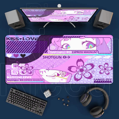 Cartoon Mouse Pad Pink CSGO Print Stream Gamer Mousepad 400x900mm Antislip Keyboard Mouse Mats Rubber Deskmat Gaming Accessories