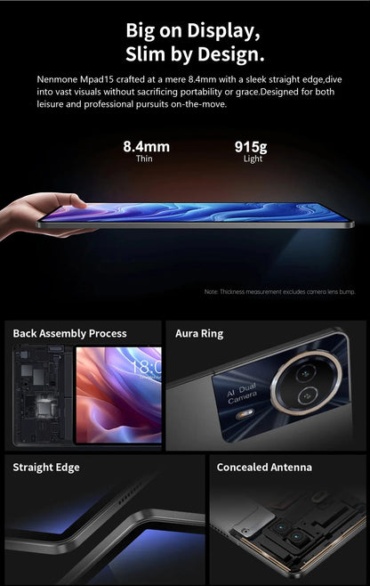 Mpad 15 Ultra Large Screen Android 15 Tablet PC 14 Inch 16+512GB 5G WiFi GPS Phone Call Capability Google Play Compatible Laptop