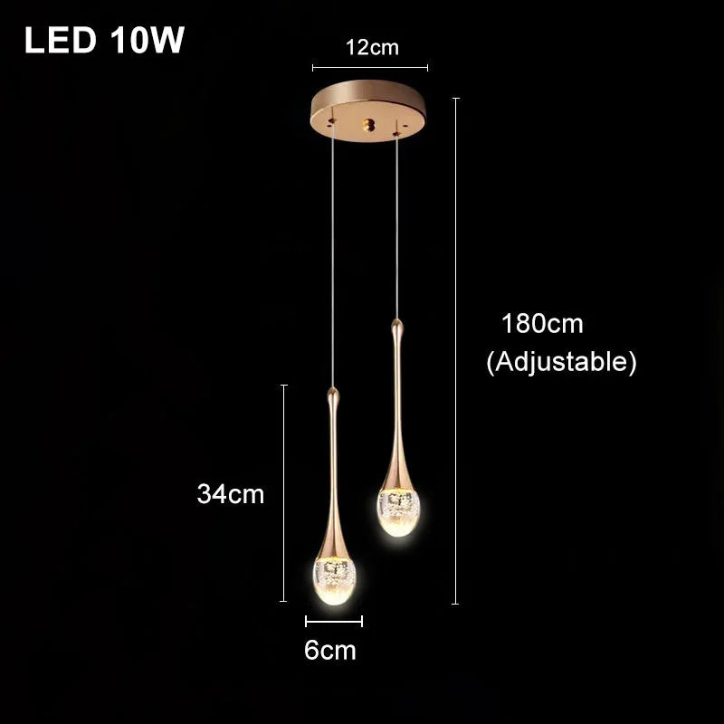 Modern Bubble Crystal Pendant Lights Indoor Hanging Lamp For  Kitchen Island Dining Living Room Bar Cafe Pendant Lamp Home Decor