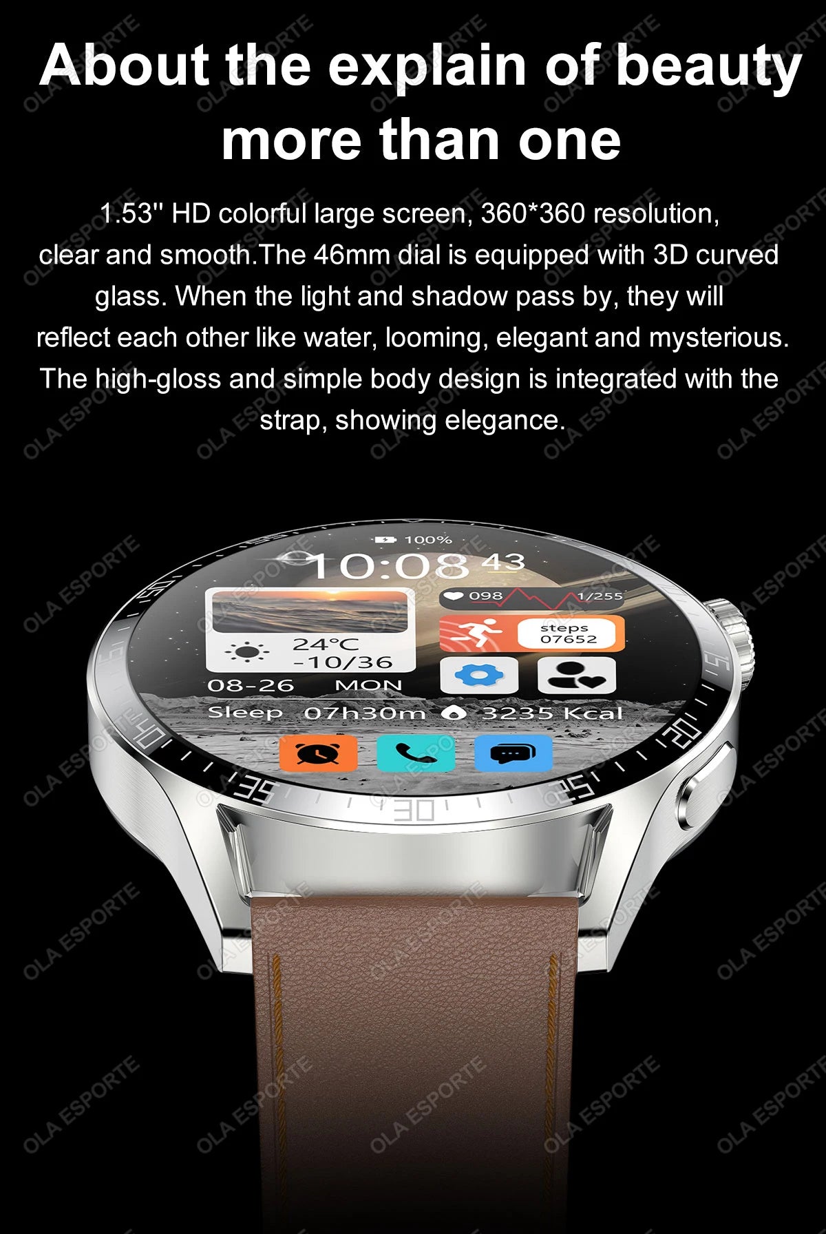 2025 New Smart Watch Men Women GPS 1.36'' AMOLED Touch Screen Smartwatch Heat Rate Monitor BT Call Sport Smart Watches Men Women