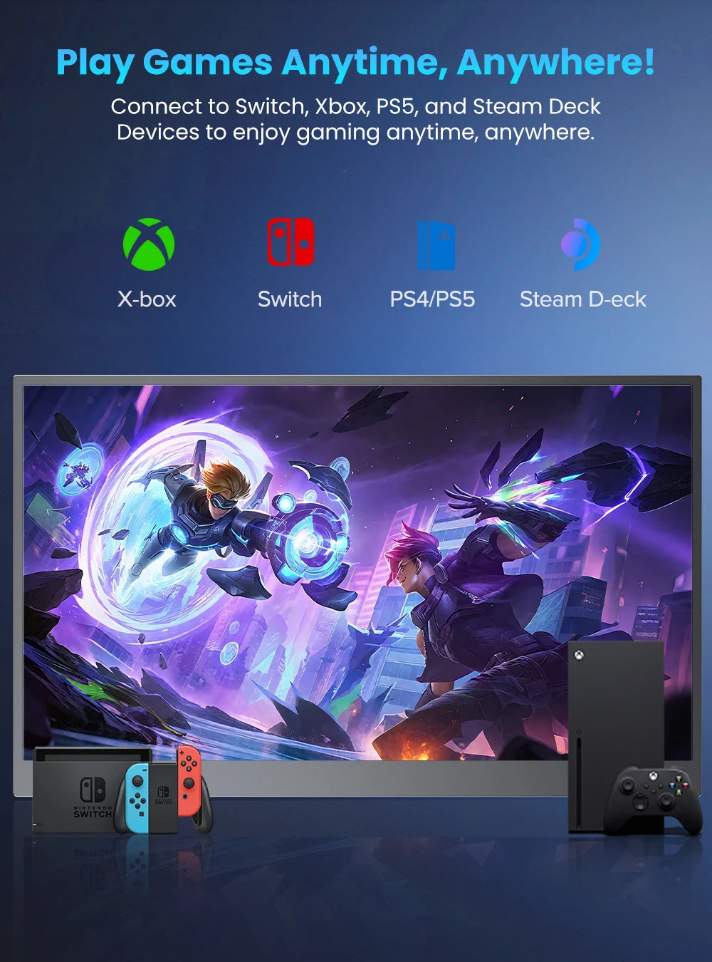 UPERFECT 17.3" 144Hz 1080P FHD Portable Gaming Monitor USB-C HDMI Computer Display HDR IPS Laptop Screen Extender with Kickstand