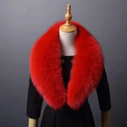 Winter Real Fox Fur Collar Woman Furry Natural Raccoon Fur Scarf Shawls Luxury Neck Warmer Wraps For Coat Fur Scarves Large Size
