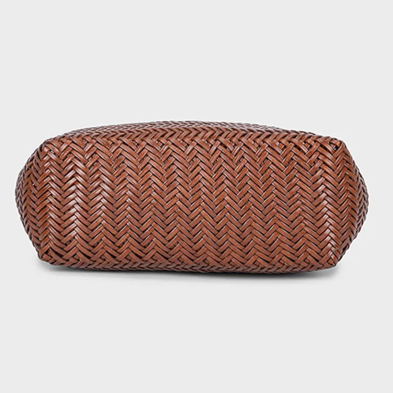 Handbags Women's Genuine Leather Shoulder Bag Weaving Casual Shopping Bag Vintage Big Tote Purse Cowhide Cross Hand Bags Lady