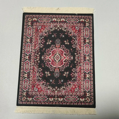 Woven flower Persian carpet small coaster wholesale merchants cheap mouse pad desk mat retro style rubber non-slip computer mats