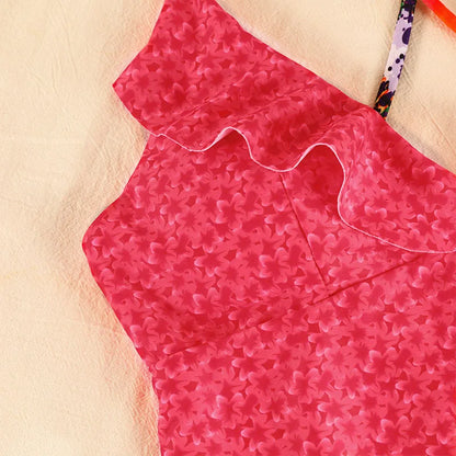 Miyouj Sexy One Piece Suits Print Swimwear For Women Ruffle Swimsuit Summer Beachwear String Bathing Suits Newest Swimsuits