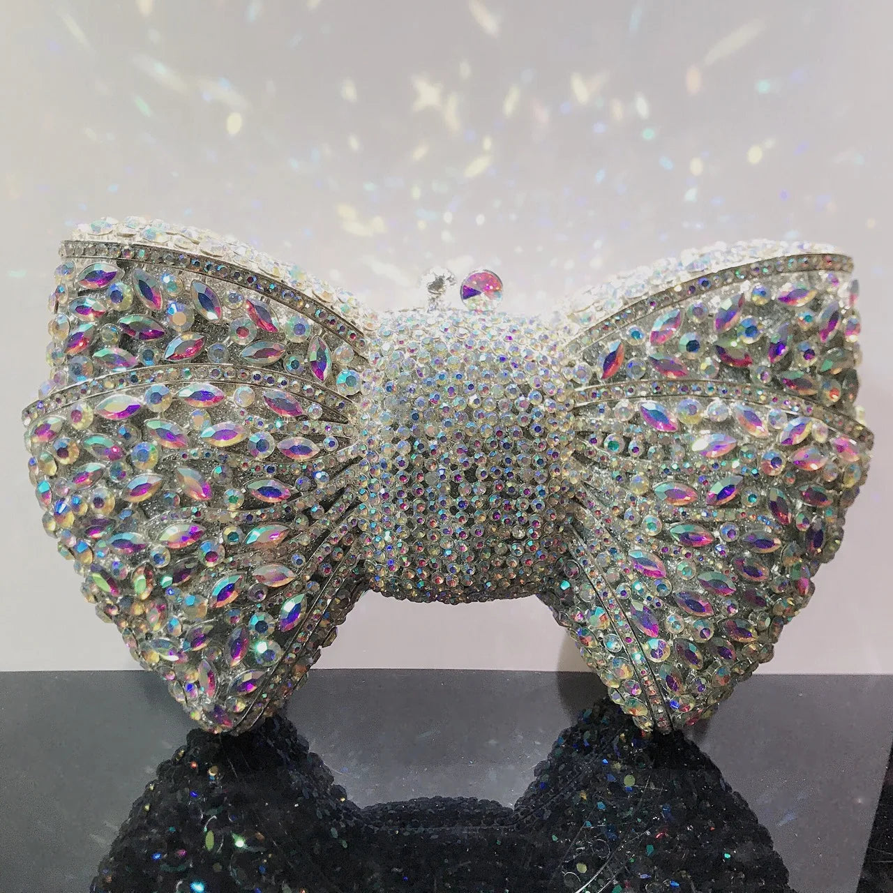 Newest Rhinestone Green/Black Clutch Purse Bow Luxury Diamond Women Red Evening Clutches Bags Wedding Bridal Bag Stones Handbags