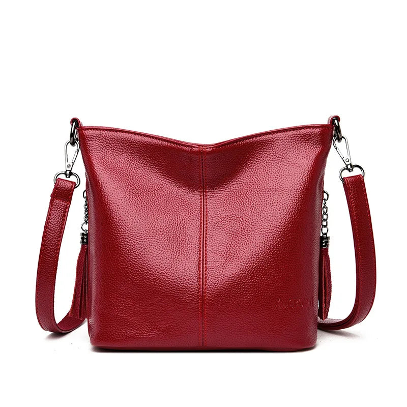 Vintage Women Genuine Leather Handbags Designer Bucket Ladies Shoulder Bags Fashion Luxury Brand Female Messenger Bag Briefcase