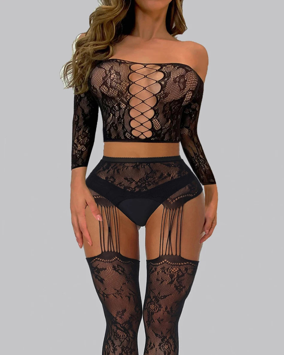sexy Sleepwear Babydoll Body Stockings Mesh Intimate Catsuit wedding night nightgown adult bodysuit sexy bodysuit lingerie