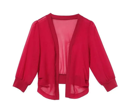 Chic Spring Summer Women Cardigan Sunscreen Chiffon Coat Shirt Vintage Thin Tops Short Jackets Design Shawl New