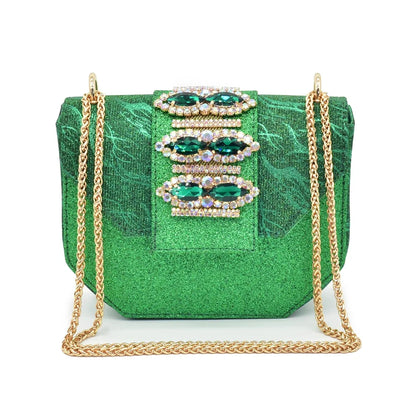 Ladies Shoe and Bag Set Latest Designers Low Heels Elegant Wedding Italian Shoes Bag Set Withn Rhinestone Green Shoe and Purse