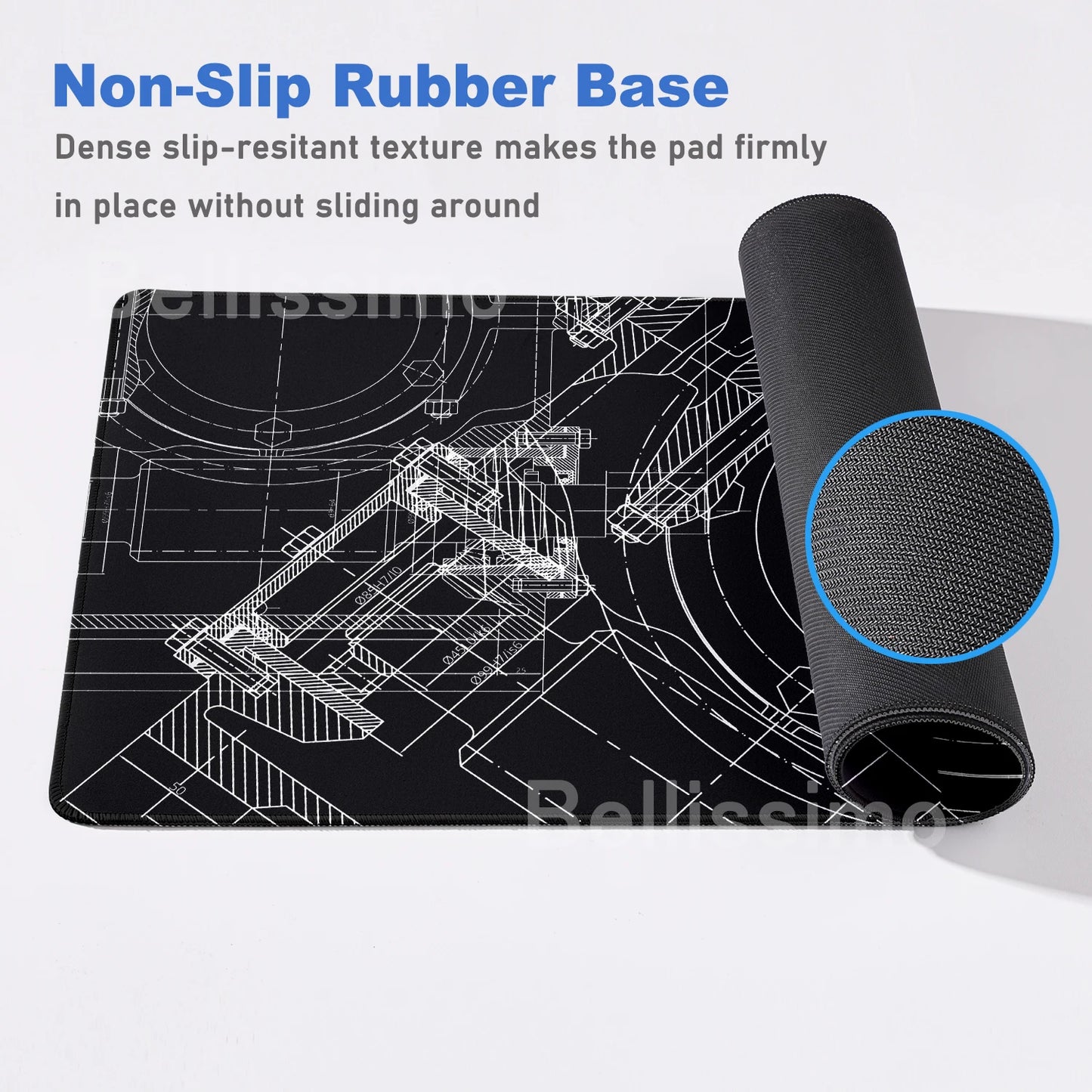 Mouse Pad Gaming Accessory Mechanical Drawing Large HD Mousepad XXL MousePad Natural Rubber Carpet Non-Slip Table Mat Office Rug