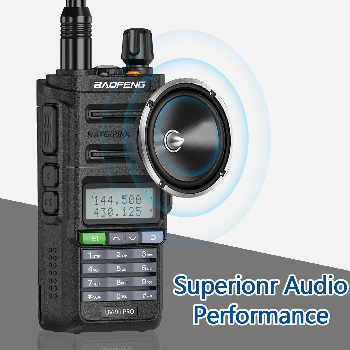Baofeng UV 9R Pro V2 IP68 Waterproof Walkie Talkie Tri-Power Type-C Charger Dual Band Transceiver Ham Two Way Radio Marine Radio